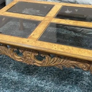 Unique Solid Coffee Table Carved Burl Wood Ball And Claw Exotic India